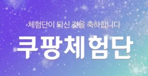 쿠팡체험단 선정 시 볼수 있는 이미지